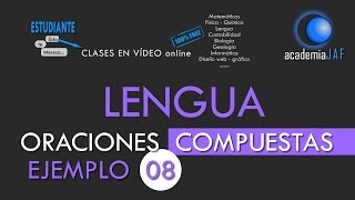 Ejemplo 08 de oración compuesta analizada sintaxis para practicar  Lengua española [upl. by Suhsoj]