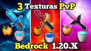 🔴 3 TEXTURAS para PVP en Minecraft PE 120X FPS  Windows y Android  Bedrock 120 [upl. by Assina]