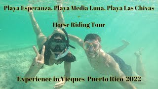 Our Experience in Vieques Puerto Rico 2022 Playa Esperanza Playa Media Luna Playa Las Chivas [upl. by Warfore933]