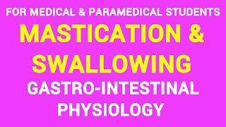 04 MASTICATION amp SWALLOWING  DEGLUTITION  GIT PHYSIOLOGY [upl. by Eniluqcaj352]