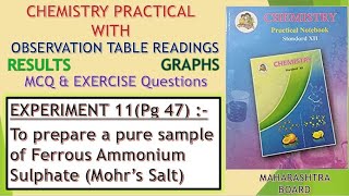 Maharashtra HSC PracticalExperiment 11Preparation of Mohrs SaltChemistry Practical Handbook [upl. by Bart]