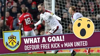 FREE KICK TO DIE FOR  Defours Spectacular Free Kick v Man United [upl. by Malilliw]