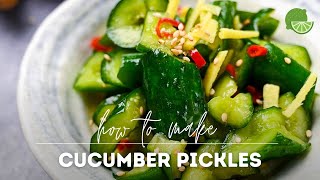 Japanese Pickled Cucumber Recipe with Ginger and Chili [upl. by Aicilf]