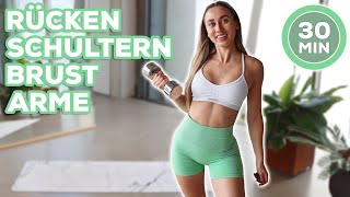 30 Min OBERKÖRPER WORKOUT mit Kurzhanteln  Ohne Springen amp perfekt für Zuhause Warm Up [upl. by Dorcas]