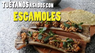 Tuétanos asados con Escamoles  Los Tarascos [upl. by Korb]