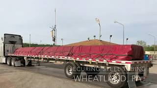 Flatbed Securement Steel Tubing And Tarping [upl. by Ybot]