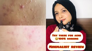 Minimalist reviewsaraajmalmalayalamtry these for acneminimalist acne acnetreatment skincare [upl. by Sherl]