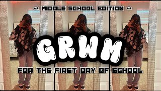 GRWM first day of school 👩‍🏫  middle school edition    school vlog  morning routine  more etc [upl. by Lieno]