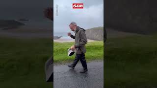 HILARIOUS moment as English tourist reacts to “swarm” of midges Shorts [upl. by Uok]