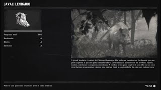 RED DEAD REDEMPTION 2 COMPÊNDIO ANIMAIS  JAVALI LENDÁRIO 168178 [upl. by Ghiselin]