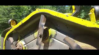 John Deere S130 S140 Deck Blade Replacement [upl. by Cima]