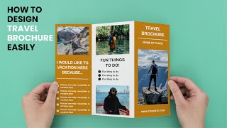 How to Design Travel Brochure Easily  How to Create Brochure Design [upl. by Adyol]