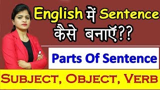 English में Sentences कैसे बनायें Parts of Sentence Subject Object Verb Learn English Day 2 [upl. by Nwad]