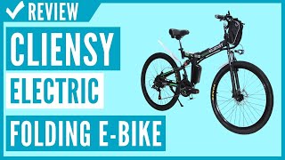 CLIENSY 26 Inch Electric Bike 350W Folding EBike Review [upl. by Ahsietal759]