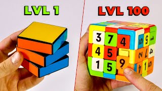 RUBIKS CUBE from LEVEL 1 to LEVEL 100  Mind Blowing mechanisms [upl. by Anoirb283]