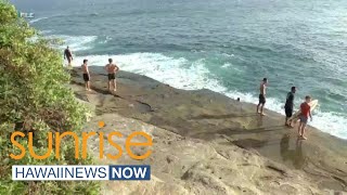 Lifeguards rescue injured surfer in waters off China Walls [upl. by Ponton876]