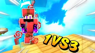 OP 1VS 3 IN BEDWARS☠️  MCPE MOBILE NETHERGAMES BEDWARS GAMEPLAY😎 [upl. by Iknarf]