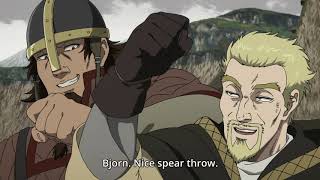 Vinland Saga  Bjorn throw spear in Askeladd amp Floki conversation  Episode 3 [upl. by Ludovick]