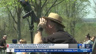 ‘I’m still getting chills’ Reaction to the Solar Eclipse in Vincennes [upl. by Malchy]