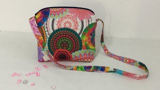 Tuto coudre un petit sac à bandoulière  Tuto Couture Madalena [upl. by Kcirredal]