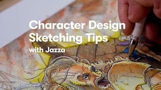 Character Design Session with Jazza Thumbnailing amp Rough Sketching [upl. by Allys]