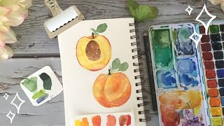 Watercolor projects for Beginners  How to Paint a Peach 🍑 [upl. by Peirsen]