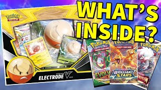 Whats Inside The Hisuian Electrode V Box  Roaring Moon ex Counter [upl. by Ryle853]