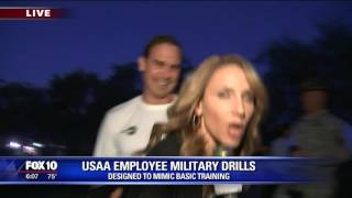 USAA employees get early wakeup call for military drills [upl. by Ahcmis]