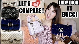 LADY DIOR 🌸 amp GUCCI MINI💙 WHAT FITS COMPARISON REVIEW WORTH GETTING  CHARIS [upl. by Nauqas]