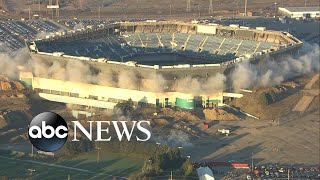 Demolition fails to bring down former home of Detroit Lions [upl. by Bernita717]