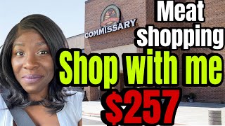 SHOP WITH ME 🛒 SPENT 257 AT THE COMMISSARY MONTHLY MEAT SHOPPING dailyvlogs food shopwithme [upl. by Esinereb533]