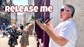 People Sing Along To Street Performer  Release Me  Englebert Humperdinck Cover [upl. by Aerdnaz286]