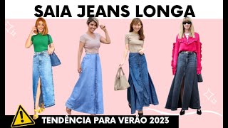 Saia Jeans Longa  Tendência 2023 [upl. by Yanad]