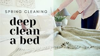 HOW TO DEEP CLEAN A BED  SPRING CLEANING  cleanwithme JolitaBartkus [upl. by Relda]