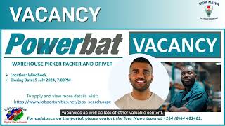 🔋🪫🔋Vacancy Powerbat Warehouse Picker Packer and Driver Closing Date 5 Jul 2024 [upl. by Asetal371]