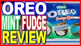 Mint ★ Oreo ★ Fudge Creme Cookie  Biscuit Review [upl. by Nnairam711]