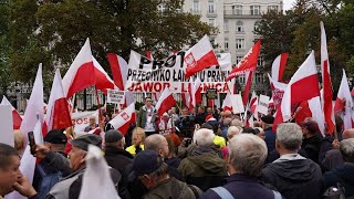 Outrage in Poland Warsaw Demonstration Against LawBreaking Government [upl. by Rednazxela]