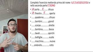 LEZIONE DI ITALIANO A1 GLI ARTICOLI DETERMINATIVI E INDETERMINATIVI [upl. by Kasper66]