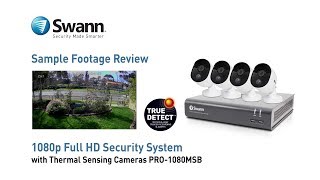 Swann 1080p Full HD Security Camera Sample CCTV Footage Thermal Sensing True Detect PRO1080MSB [upl. by Latsyrhk]