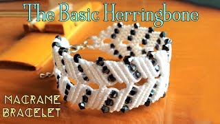 Macrame bracelet tutorial The basic herringbone pattern  step by step macrame idea craft guide [upl. by Maloy]