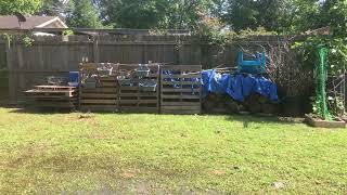 USING PARTON POTS TO HIDE THE MESSY WOODPILE JUST PLANTERS amp PALLETS  PLEASE LIKE AND SUBSCRIBE [upl. by Citarella]