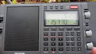 Radio Tirana Albania via WRMI 15770 kHz Shortwave on Tecsun PL990x receiver using Telescopic [upl. by Grewitz603]