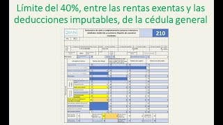 12 Límite del 40 entre las rentas exentas y deducciones imputables para personas naturales [upl. by Arimaj21]