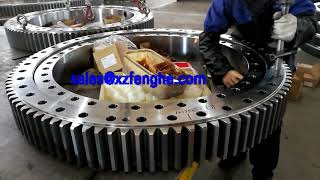 Slewing bearing assembly processHow to install slewing ring [upl. by Ahsinac]