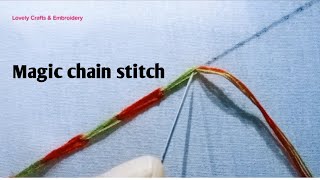 Magic Chain Stitch Basic Stitch Hand Embroidery Basic Stitch Embroidery Tutorial For Beginners [upl. by Enitsirc86]