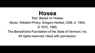 Hosea by Gregory Norbet OSB Instrumental [upl. by Mikey]