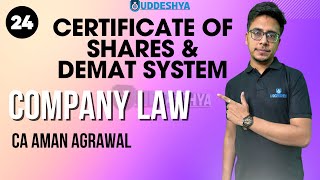 24 CERTIFICATE OF SHARES amp DEMAT SYSTEM  COMPANY LAW  BCOM [upl. by Osbert178]