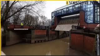 Watch Yorks River Foss flood barrier in action [upl. by Notnats]