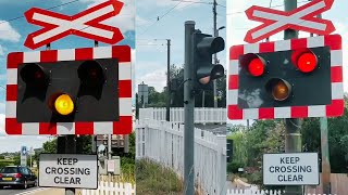 Seaton Tramway Trams at Colyford Level Crossing Devon [upl. by Acey]