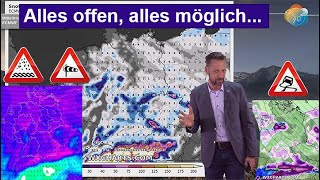 Alles offenmöglich  viel Niederschlag viel Wind etwas Schnee Wettervorhersage 1522122023 [upl. by Winfred]